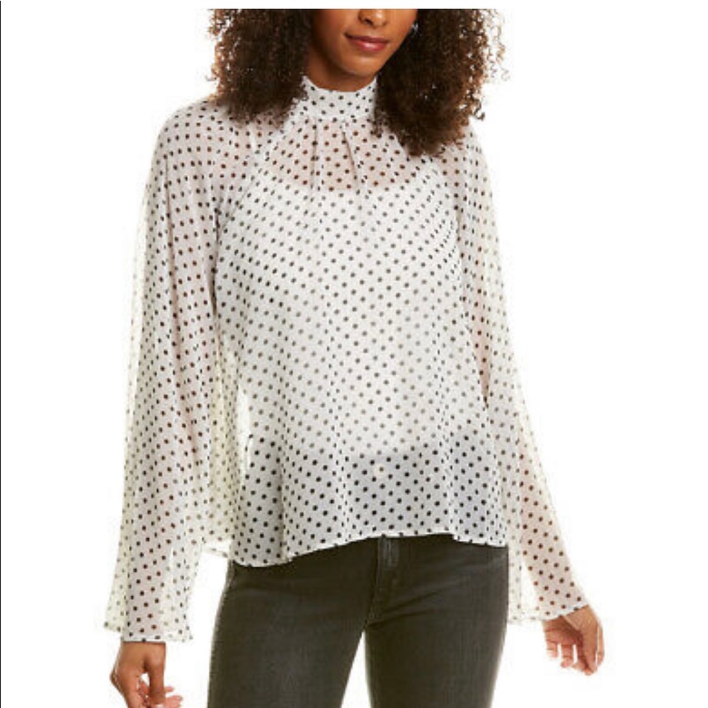 RTA Tennessee top white and black polka dot